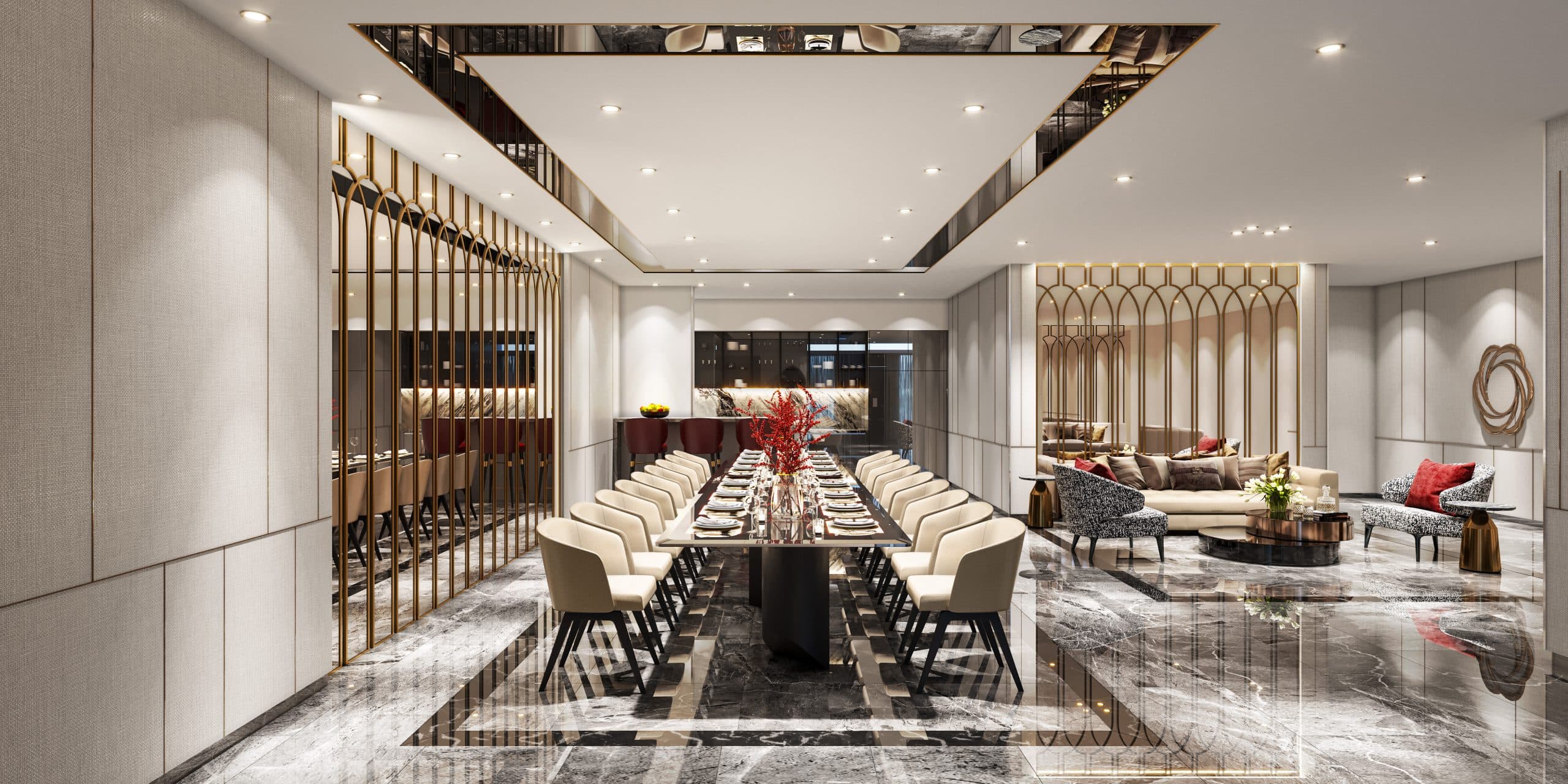 Phối cảnh Fine Dining Lounge tại The Privé